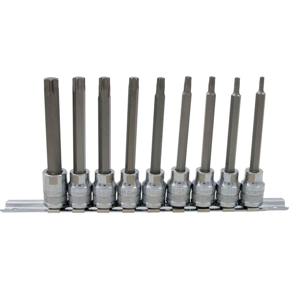 DYNAMIC 3/8" D 9 PC LONG TORX SKT SET - wise-line-tools