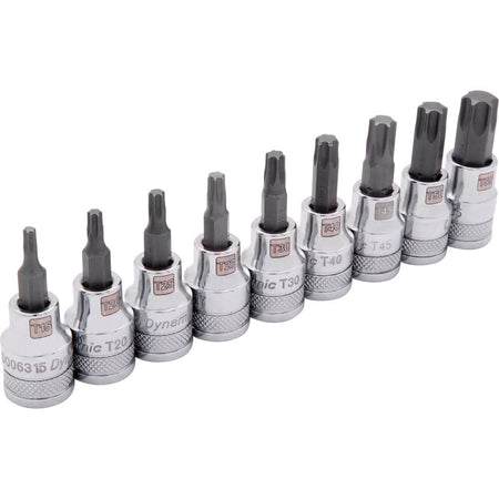 DYNAMIC 3/8" D 9 PC STD LENGTH TORX SKT SET - wise-line-tools