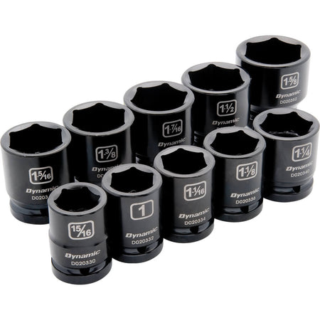 Dynamic 10 Piece 6 Point Standard Impact SAE Set - wise-line-tools