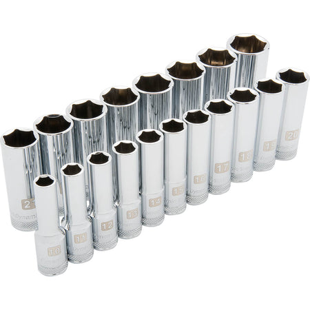 Dynamic 19 piece 6 Point Deep Metric Socket Set - wise-line-tools