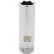 Dynamic 3/8" D 6 PT 1/2" DEEP Chrome Socket - wise-line-tools