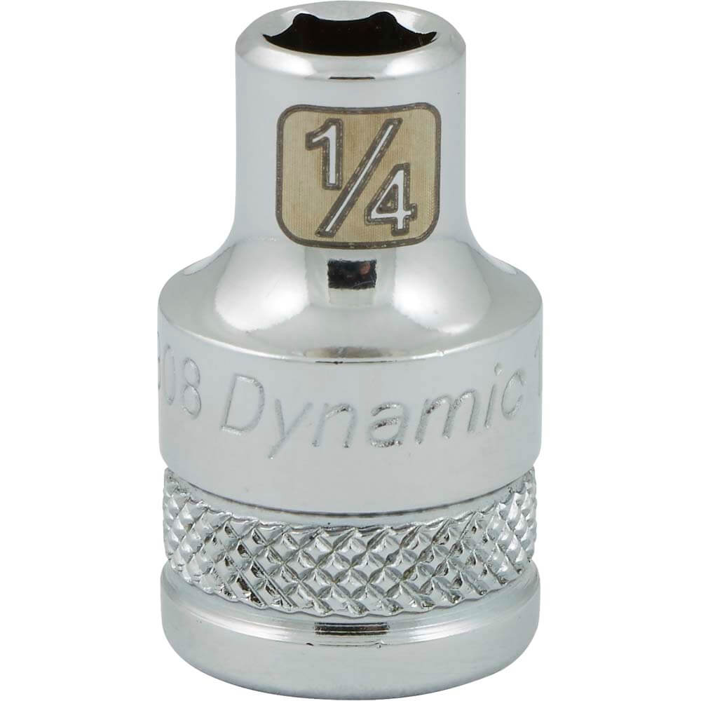 Dynamic 3/8" D 6 PT 1/4" Chrome Socket - wise-line-tools