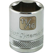 Dynamic 3/8" D 6 PT 11/16" Chrome Socket - wise-line-tools