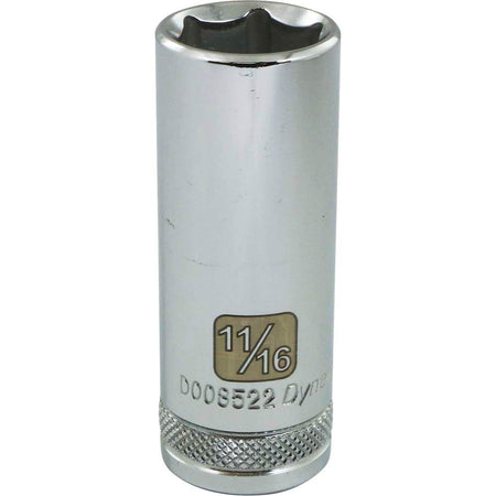 Dynamic 3/8" D 6 PT 11/16" DEEP Chrome Socket - wise-line-tools