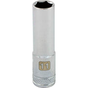 Dynamic 3/8" D 6 PT 11MM DEEP Chrome Socket - wise-line-tools