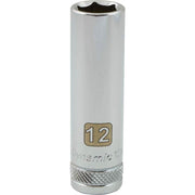 Dynamic 3/8" D 6 PT 12MM DEEP Chrome Socket - wise-line-tools