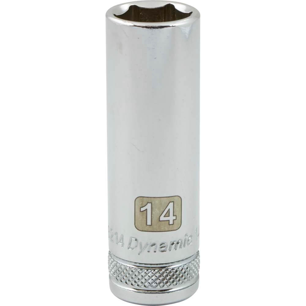 Dynamic 3/8" D 6 PT 14MM DEEP Chrome Socket - wise-line-tools