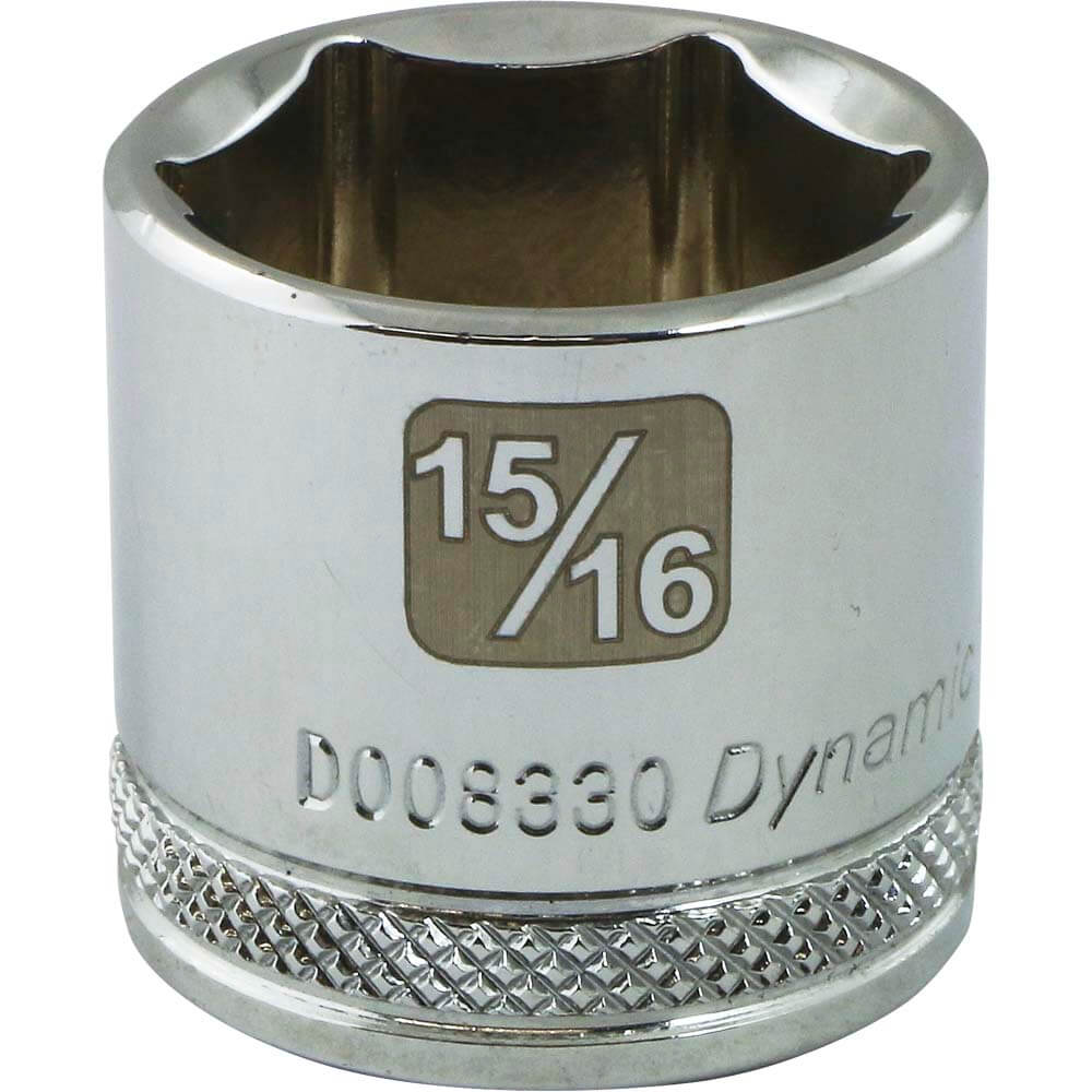 Dynamic 3/8" D 6 PT 15/16" Chrome Socket - wise-line-tools