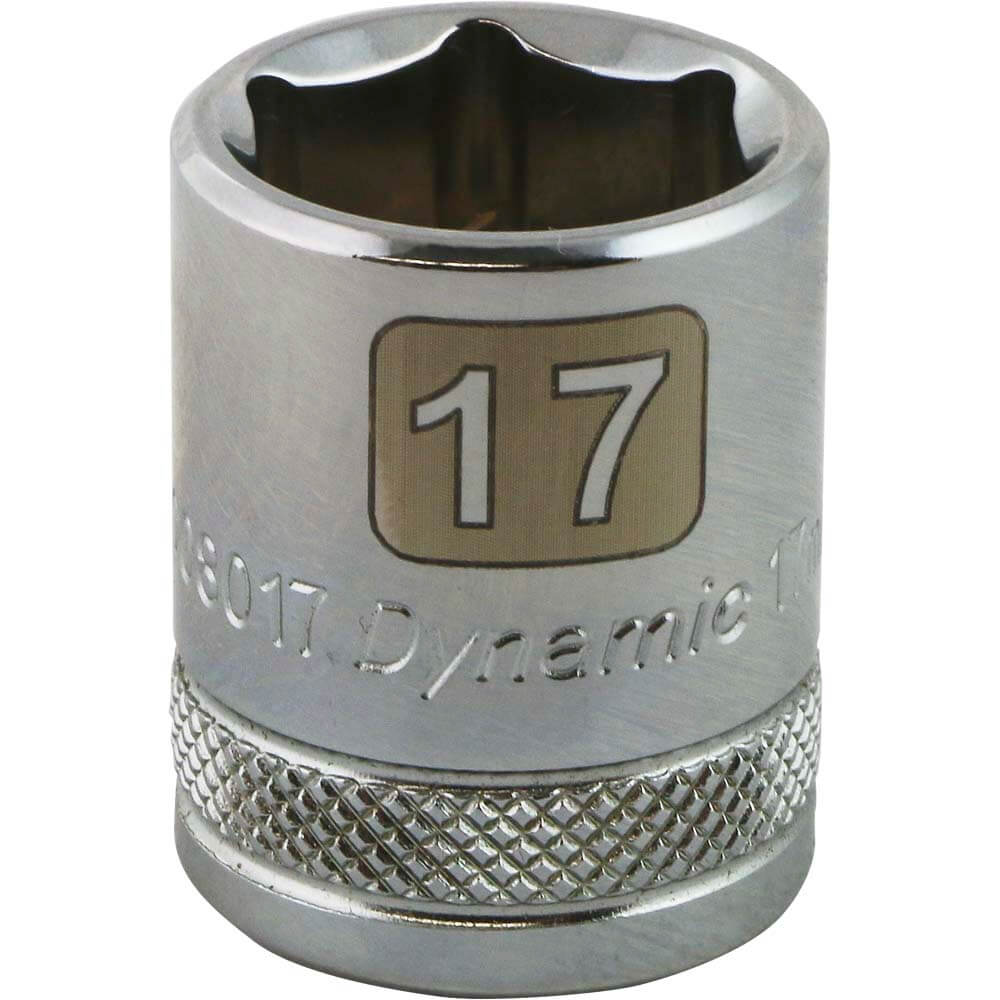 Dynamic 3/8" D 6 PT 17MM Chrome Socket - wise-line-tools