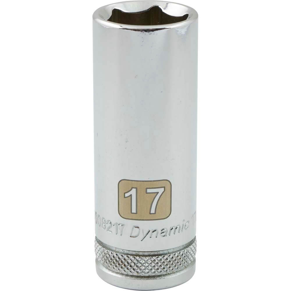 Dynamic 3/8" D 6 PT 17MM DEEP Chrome Socket - wise-line-tools