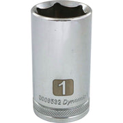 Dynamic 3/8" D 6 PT 1" DEEP Chrome Socket - wise-line-tools