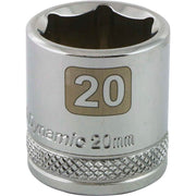 Dynamic 3/8" D 6 PT 20MM Chrome Socket - wise-line-tools