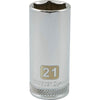 DYNAMIC GT-D008221 - 3/8" D 6 PT 21MM DEEP Chrome Socket