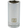 DYNAMIC GT-D008222 - 3/8" D 6 PT 22MM DEEP Chrome Socket