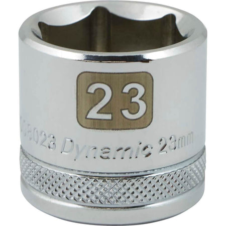 Dynamic 3/8" D 6 PT 23MM Chrome Socket - wise-line-tools