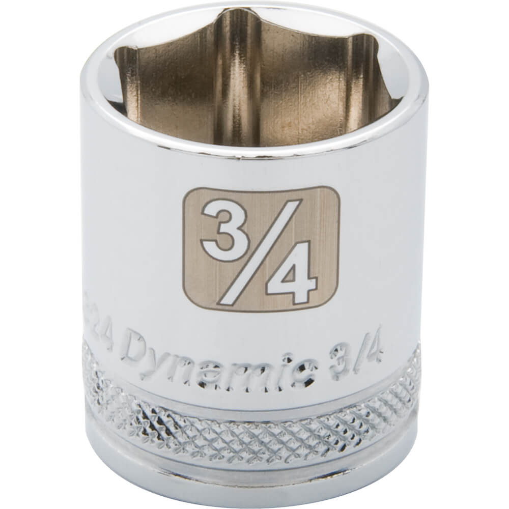 Dynamic 3/8" D 6 PT 3/4" Chrome Socket - wise-line-tools