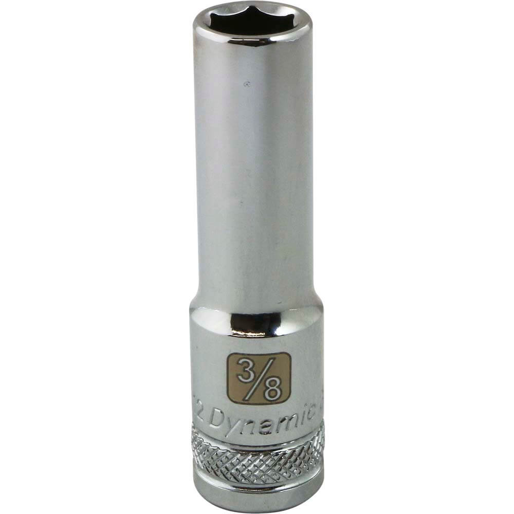 Dynamic 3/8" D 6 PT 3/8" DEEP Chrome Socket - wise-line-tools