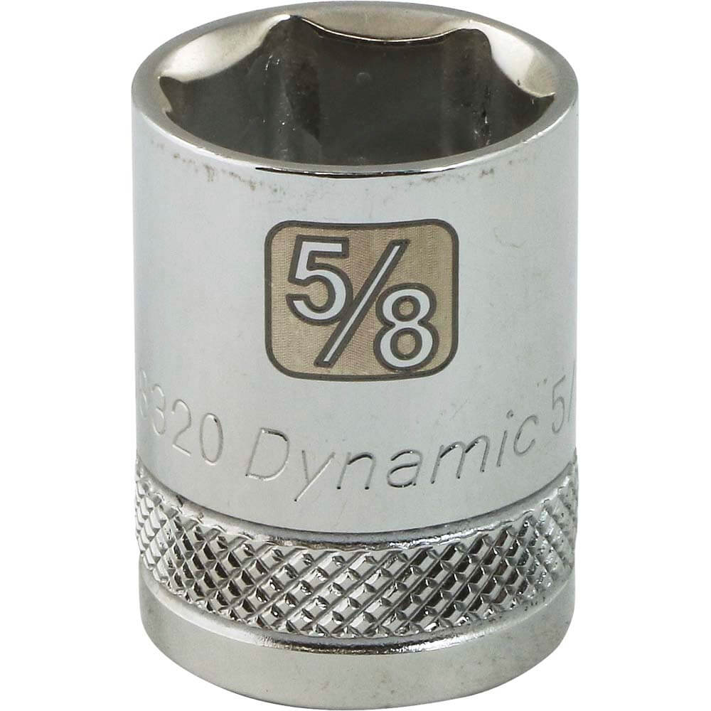 Dynamic 3/8" D 6 PT 5/8"" Chrome Socket - wise-line-tools