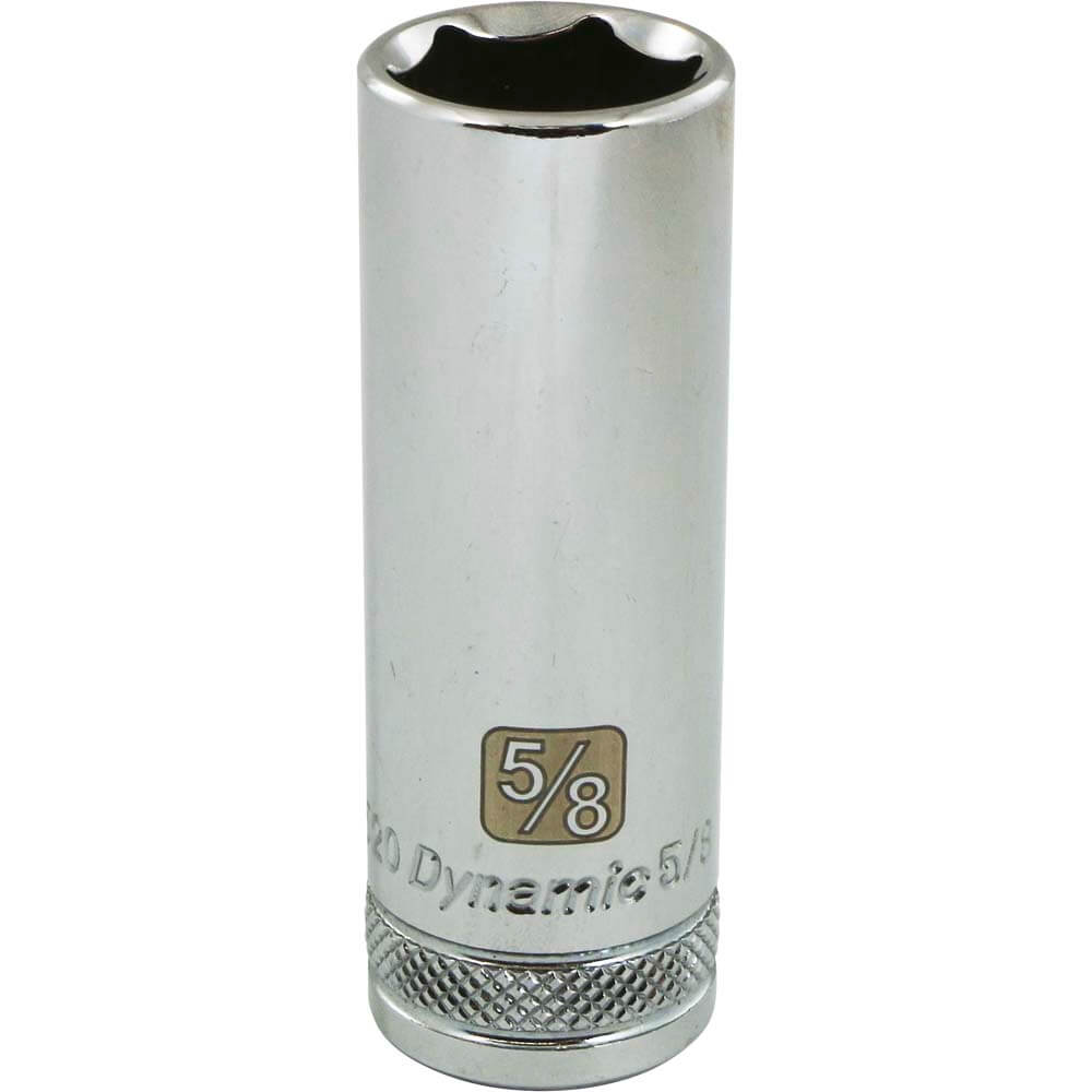 Dynamic 3/8" D 6 PT 5/8" DEEP Chrome Socket - wise-line-tools