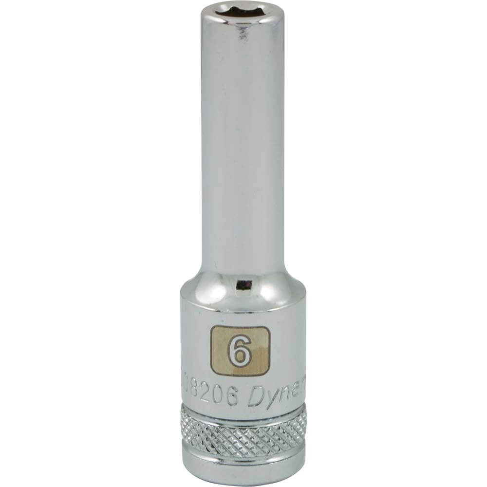 Dynamic 3/8" D 6 PT 6MM DEEP Chrome Socket - wise-line-tools