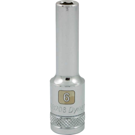 Dynamic 3/8" D 6 PT 6MM DEEP Chrome Socket - wise-line-tools