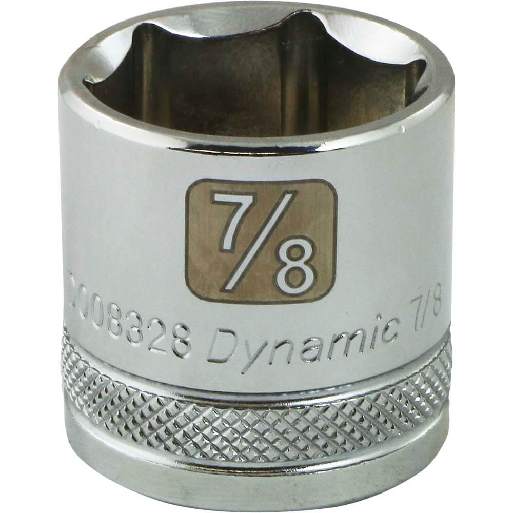 Dynamic 3/8" D 6 PT 7/8" Chrome Socket - wise-line-tools