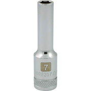 Dynamic 3/8" D 6 PT 7MM DEEP Chrome Socket - wise-line-tools