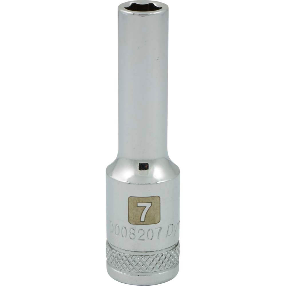 Dynamic 3/8" D 6 PT 7MM DEEP Chrome Socket - wise-line-tools