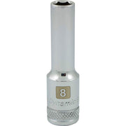 Dynamic 3/8" D 6 PT 8MM DEEP Chrome Socket - wise-line-tools