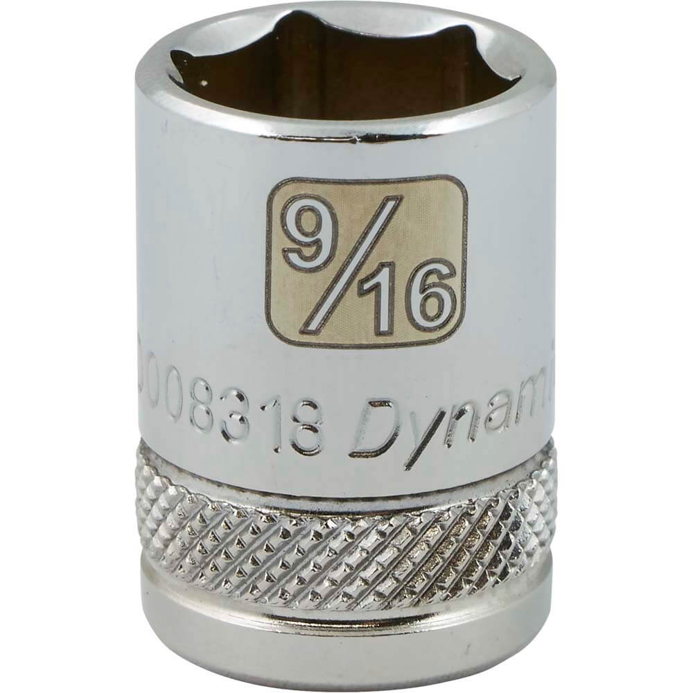 Dynamic 3/8" D 6 PT 9/16" Chrome Socket - wise-line-tools