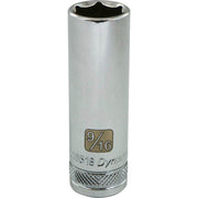 Dynamic 3/8" D 6 PT 9/16" DEEP Chrome Socket - wise-line-tools