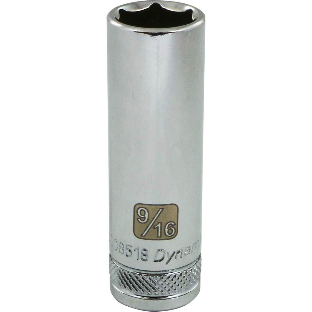 Dynamic 3/8" D 6 PT 9/16" DEEP Chrome Socket - wise-line-tools