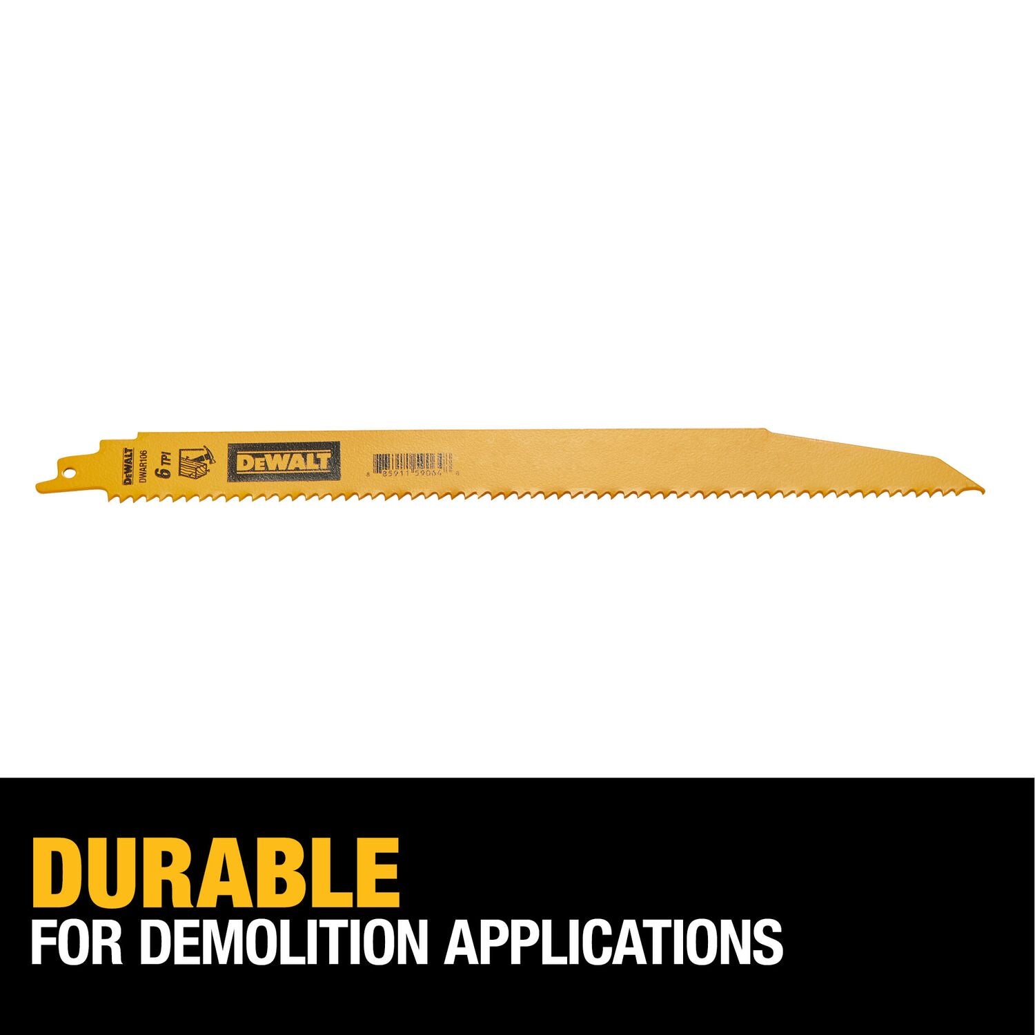 DeWALT - DWAR106 - 5-Pack 12-in 6-TPI Demolition Reciprocating Saw Blade