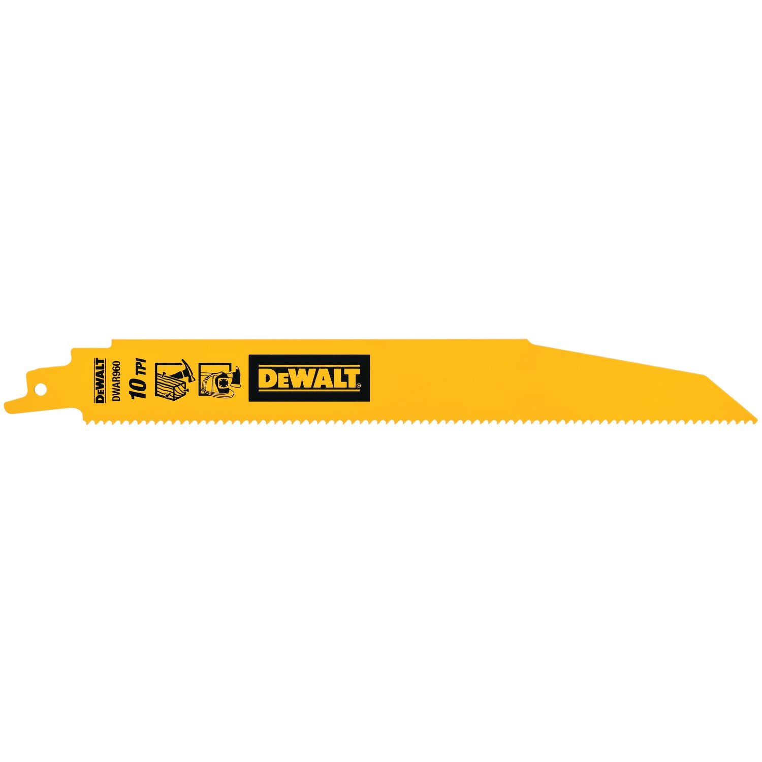 DEWALT DWAR960 9-in 10 TPI Bi-Metal Reciprocating Saw Blades for Wood, Metal, Drywall, 5-pk