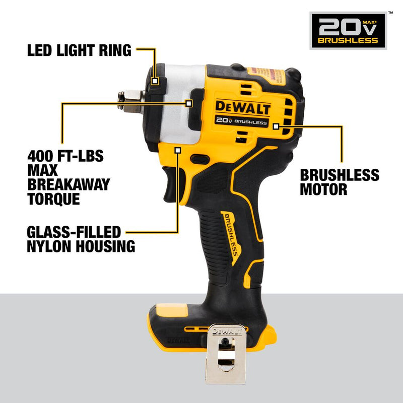 DEWALT DCF911B 20V MAX* 1/2" IMPACT WRENCH WITH HOG RING ANVIL (TOOL ONLY)