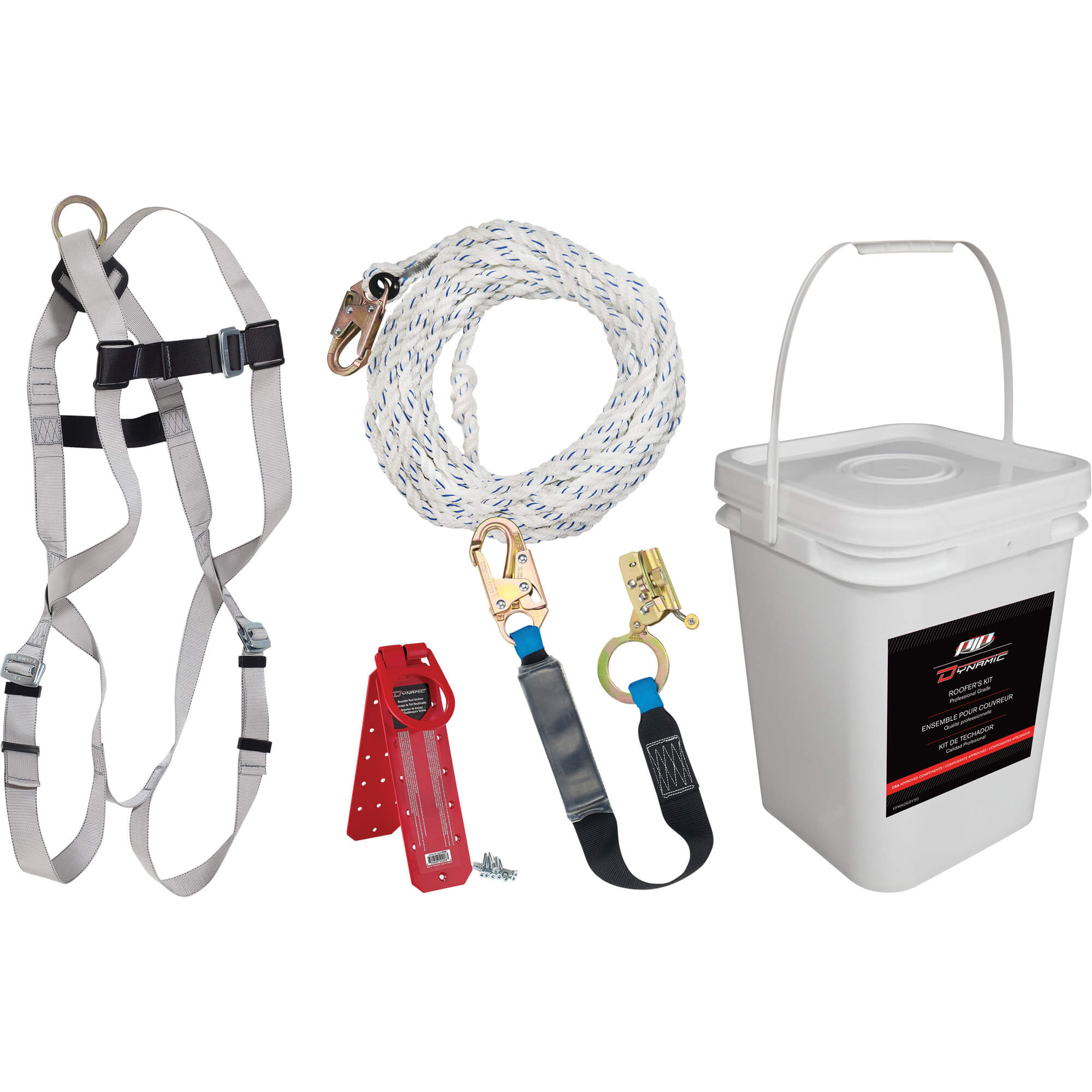 Dynamic Safety FPRK099Y50  -  50' Roofer's Kit - Sq. Bucket