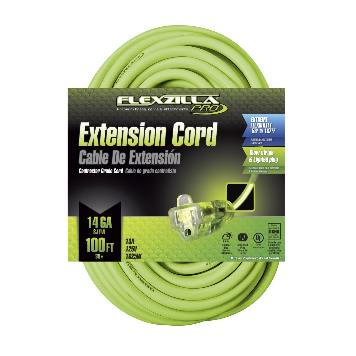 Flexzilla FZ512735 - Pro Extension Cord,  14/3, 100' FLEXZILLA