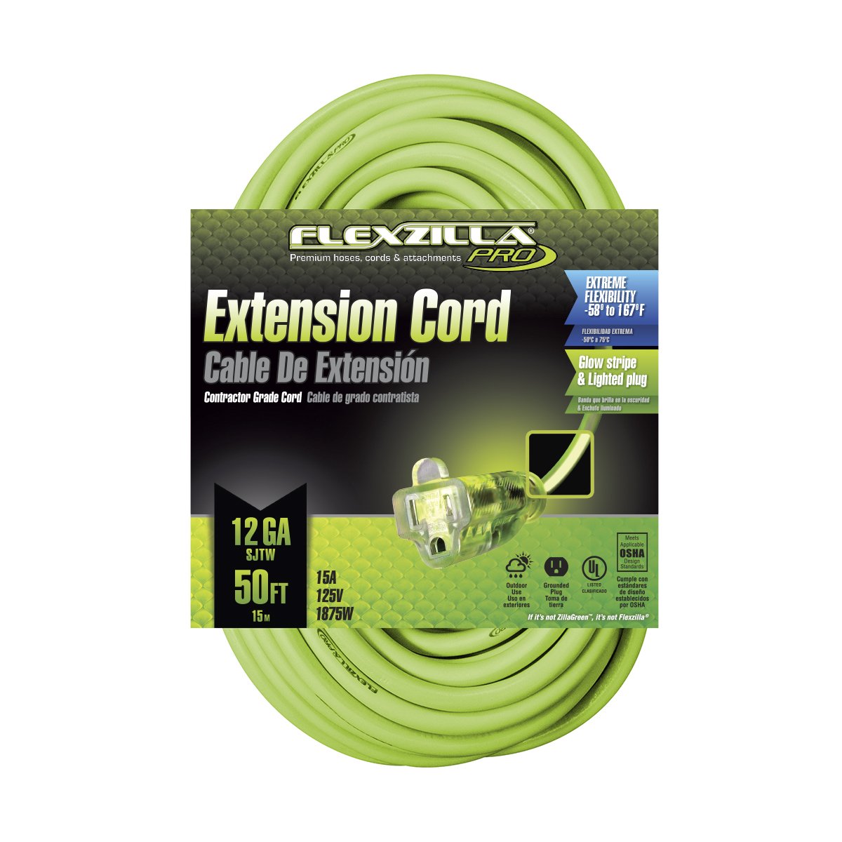 Flexzilla FZ512830 - Pro Extension Cord, 12/3, 50' - wise-line-tools