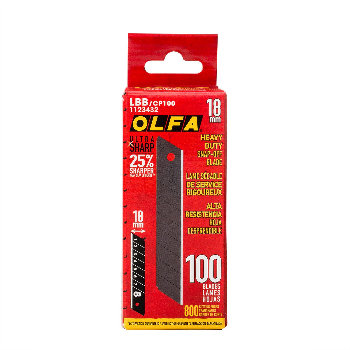 Olfa 100pk 18mm UltraSharp Snap-Off Black Blade - wise-line-tools