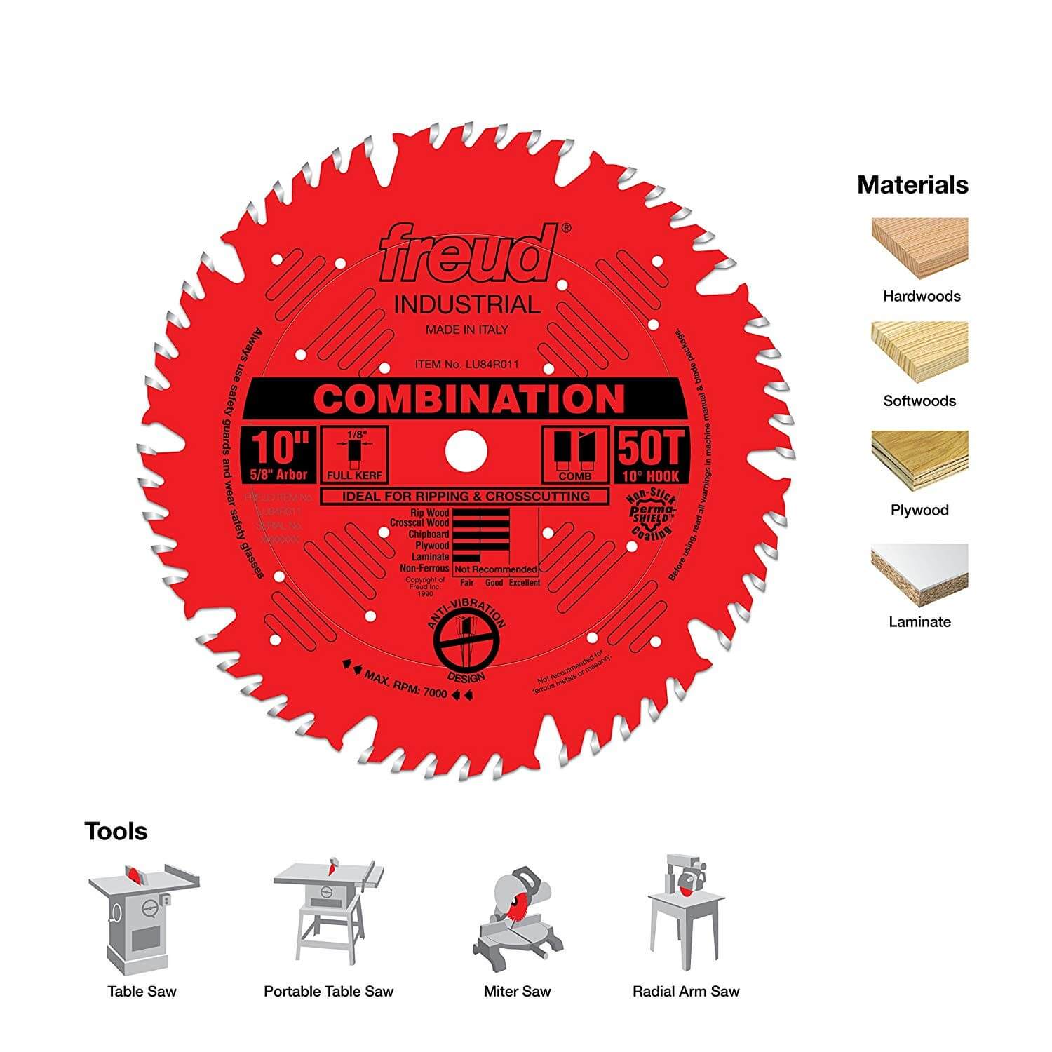 Freud 10" x 50T Combination Blade - wise-line-tools