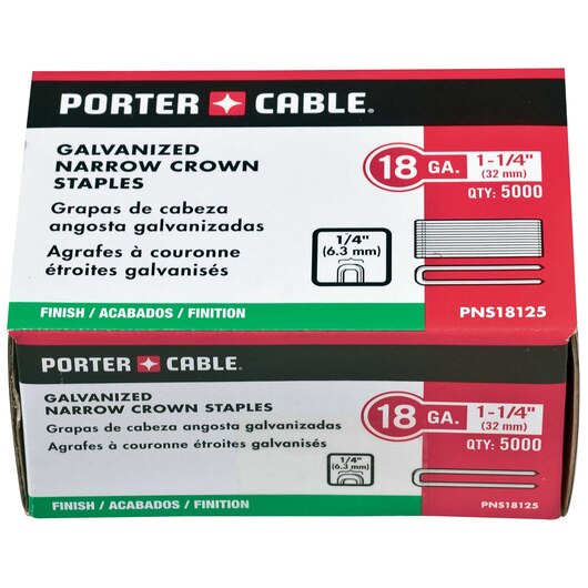 Porter Cable PNS18125  -   18g 1-1/4"  Galvanized Staples 5000pk