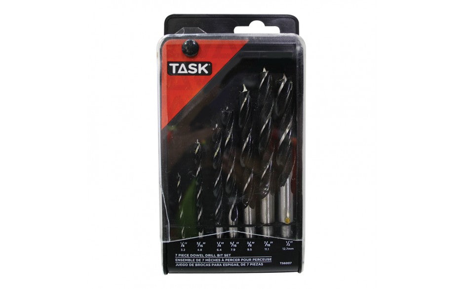 Task T56007 - 7pc Dowel Drill Bit Set - Plastic Case