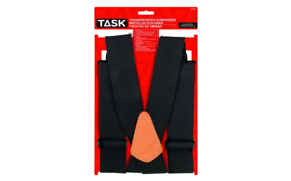 Task T77414 - Full Elastic Black Suspenders - 1/pack