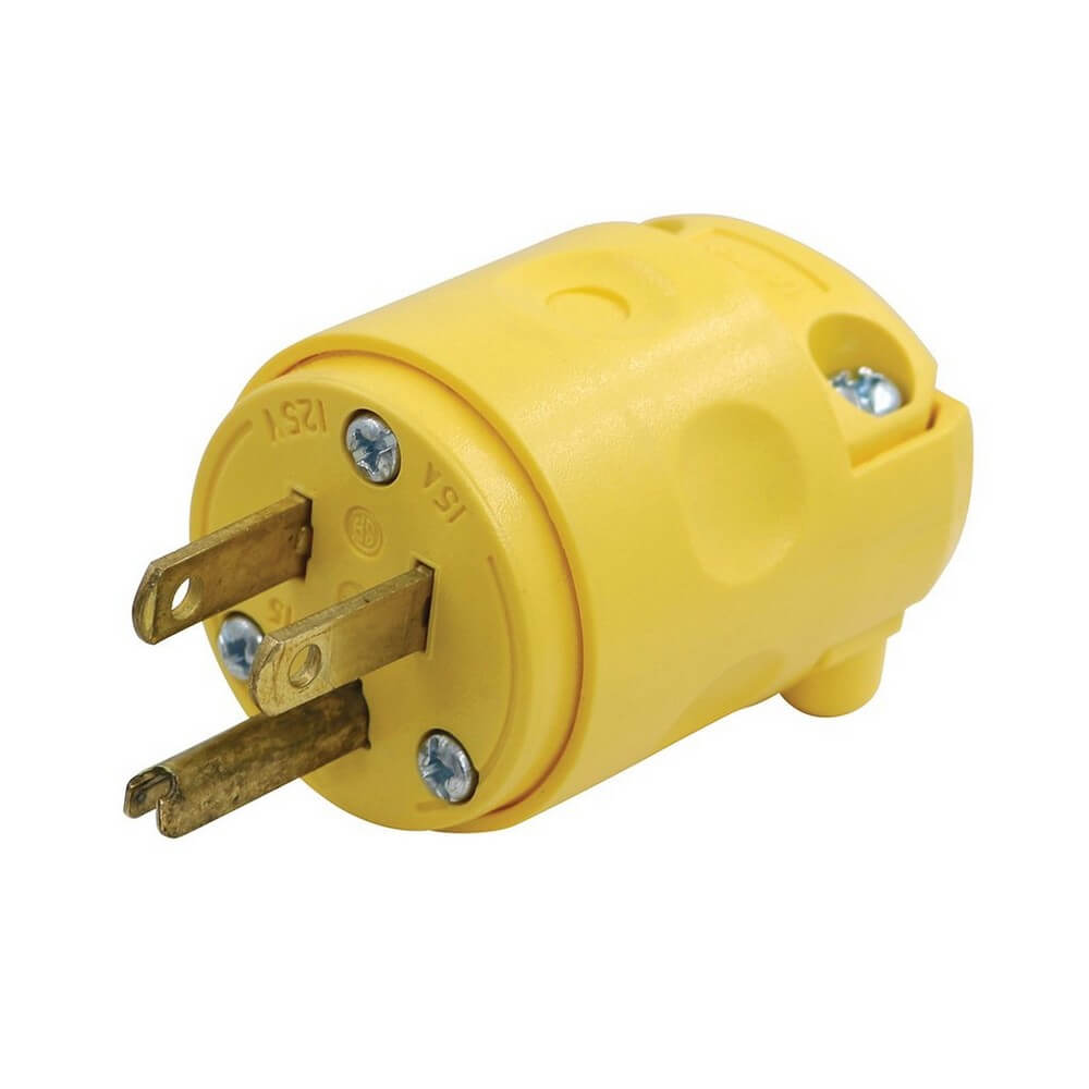 Yellow NEMA 5-15P Replacement Plug - wise-line-tools