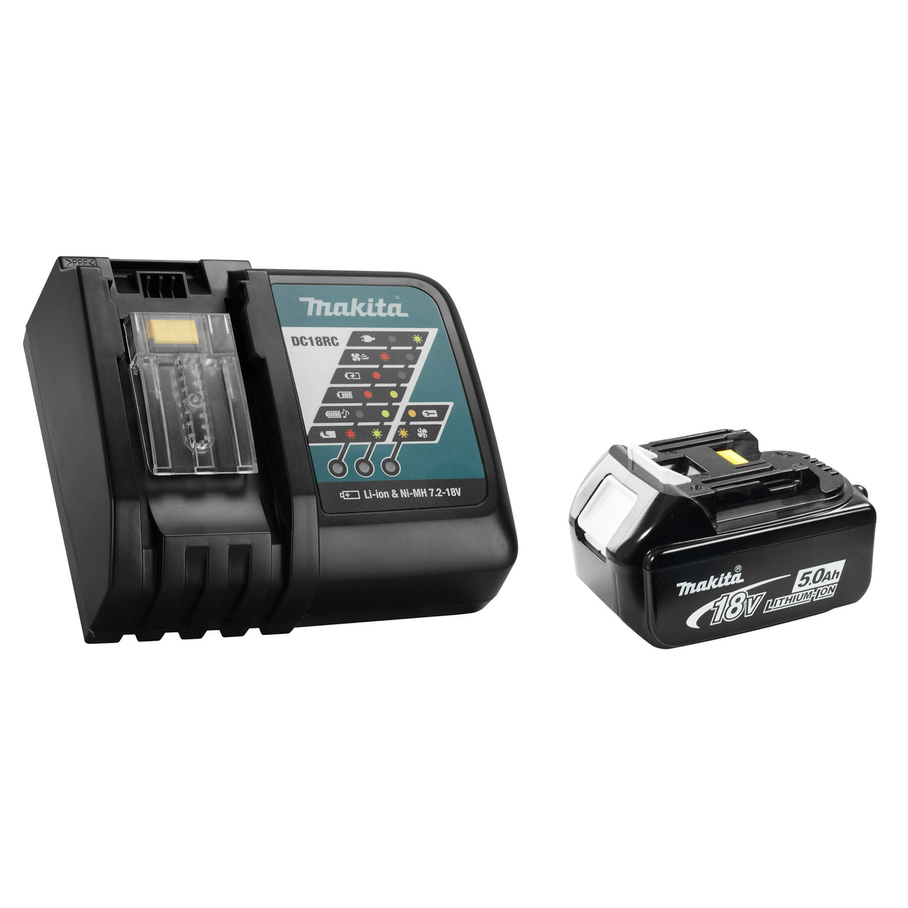 Makita Y-00309 - 18V Rapid Charger & 5.0Ah Battery Combo - wise-line-tools