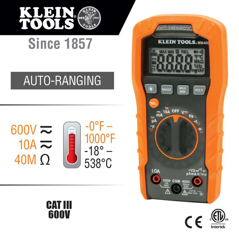 Klein MM400  -  Auto Ranging 600V Digital Multimeter
