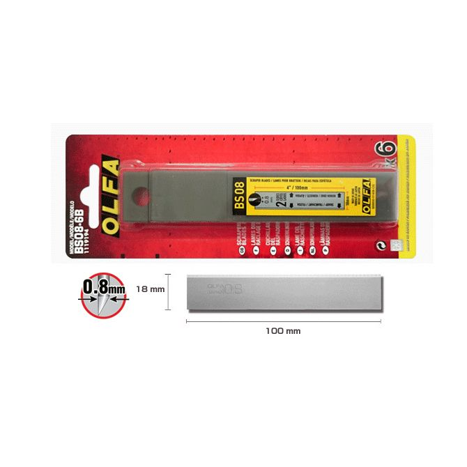 Olfa BS08-6B - 6pk Scraper Blades for XSR Scraper - wise-line-tools