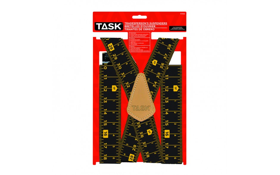 Task T77419- Full Elastic Tape Measure Pattern Suspenders - 1/pack